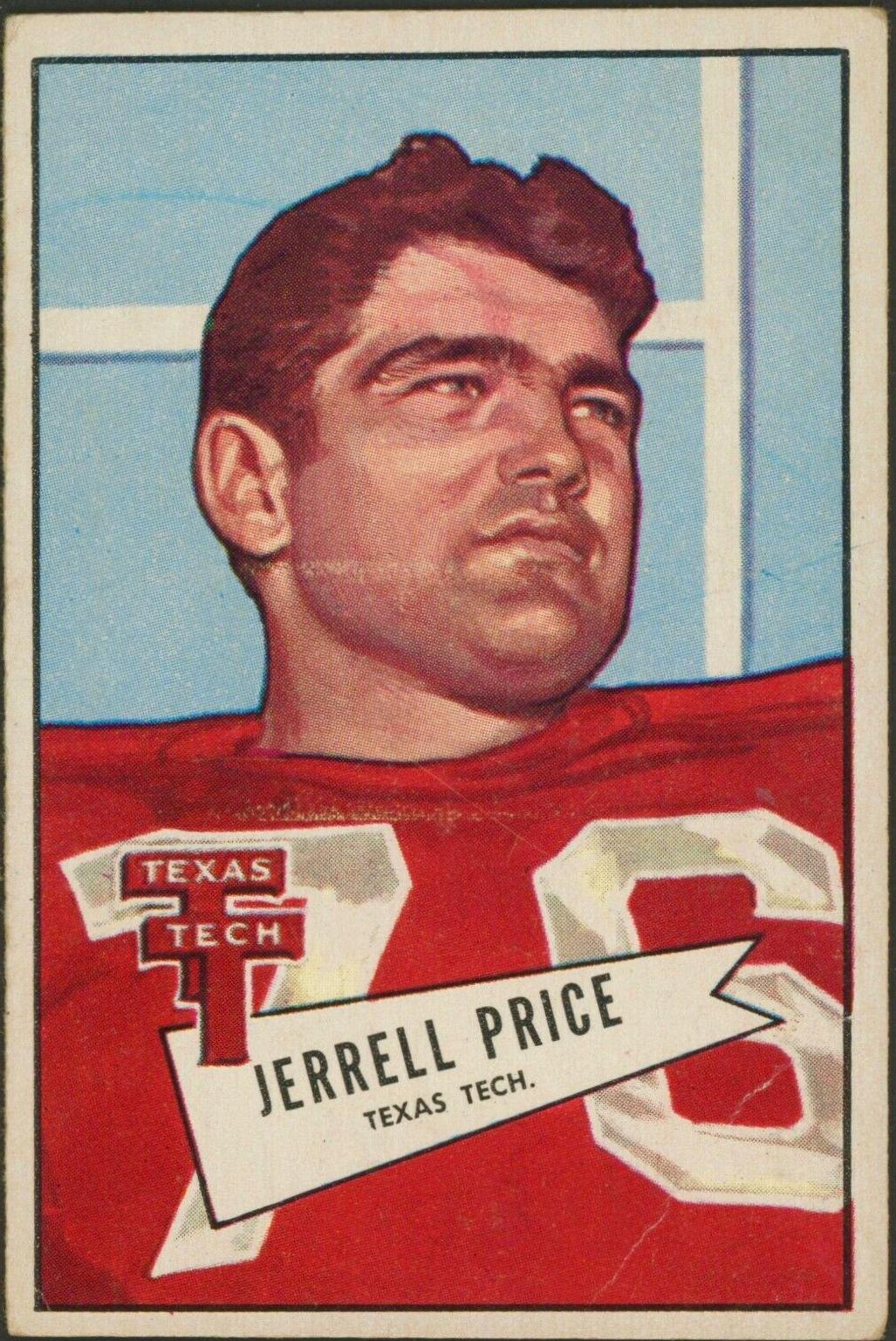 Jerrell Price #49 Football Cards 1952 Bowman Large