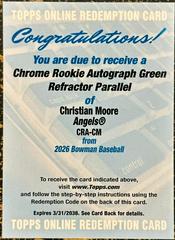 Christian Moore [Green Refractor] #CRA-CM Prices | 2026 Bowman