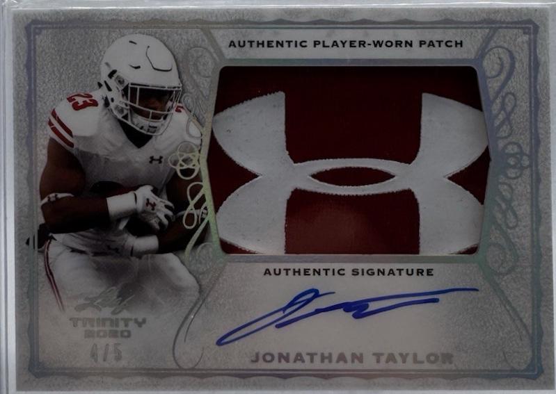 Jonathan Taylor #PA-JT1 2020 Leaf Trinity Patch Autograph Football