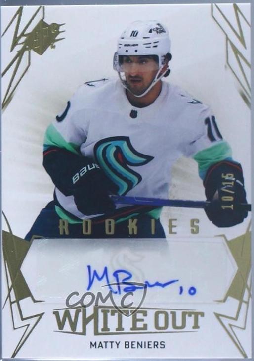 Matty Beniers #WOR-BE 2022 Spx White Out Rookie Autographs Hockey