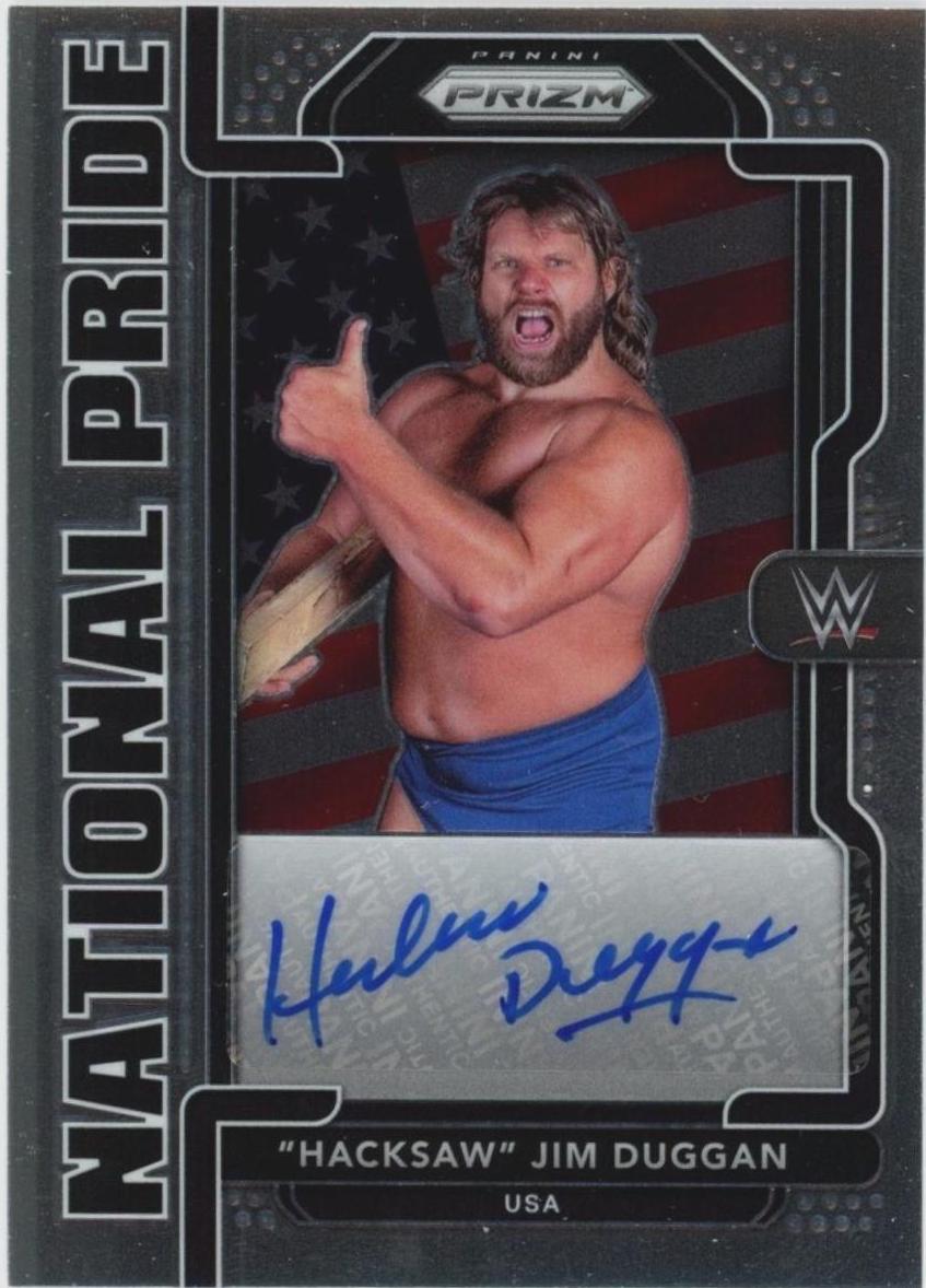 Hacksaw Jim Duggan #NP-JDG Wrestling Cards 2022 Panini Chronicles WWE National Pride Signatures