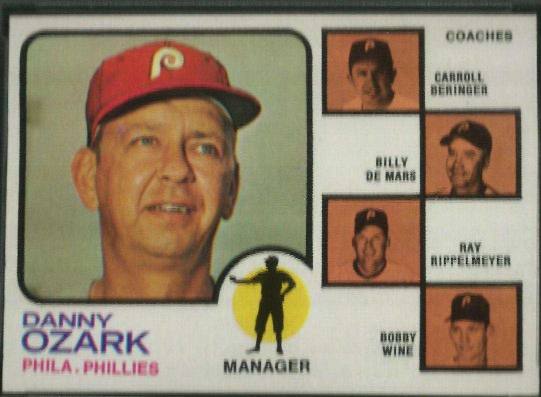 1973 Topps Phillies Field Leaders [Dark Pale Background] #486 card