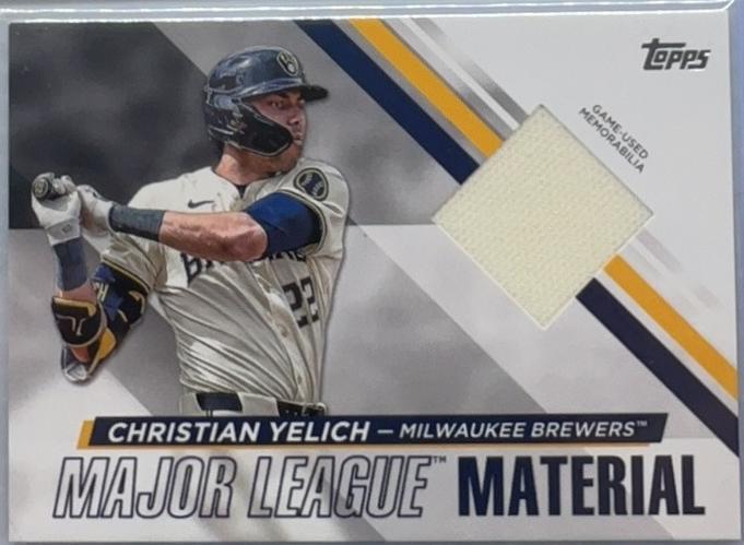 Christian Yelich #MLMU-CY Baseball Cards 2024 Topps Update Major League Materials