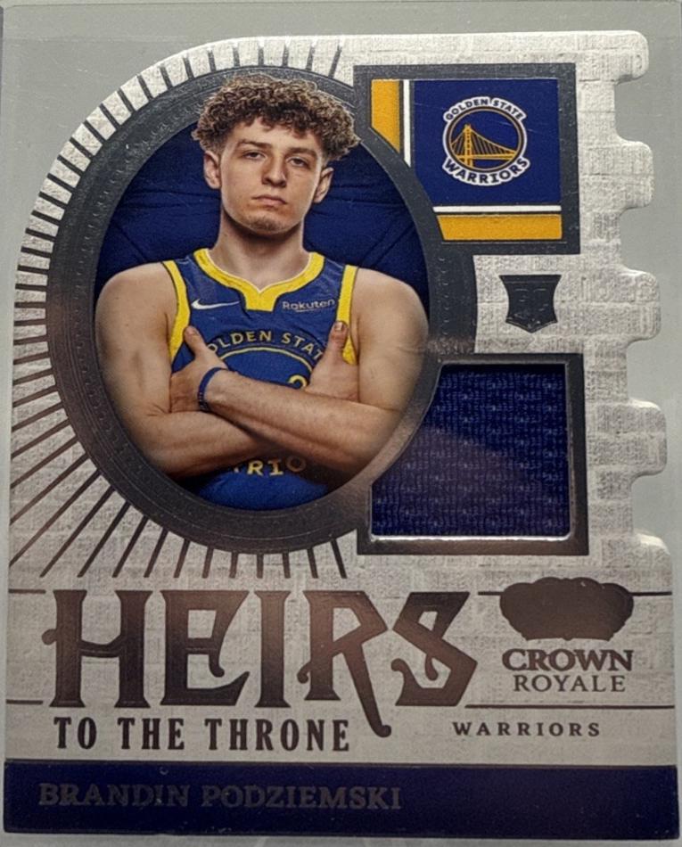 Brandin Podziemski #HT-POD Basketball Cards 2023 Panini Crown Royale Heir to the Throne