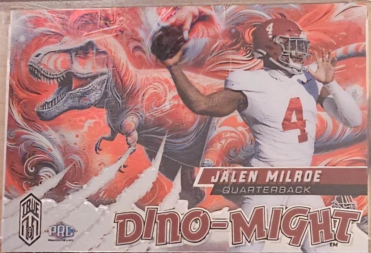 Jalen Milroe #CT1TRX1-JM1 2024 Wild Card Alumination Dino Might Football