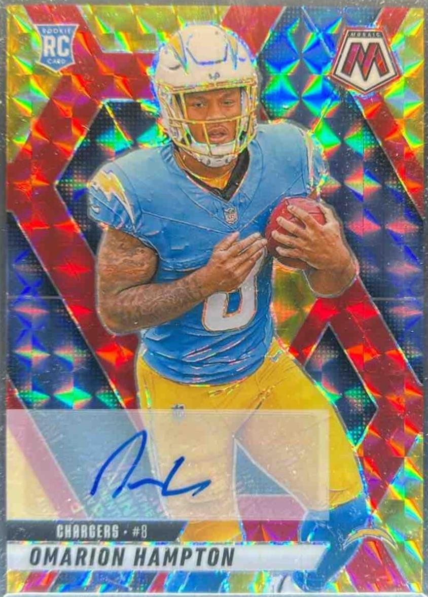 Omarion Hampton #335 2025 Panini Mosaic Rookie Autographs Football