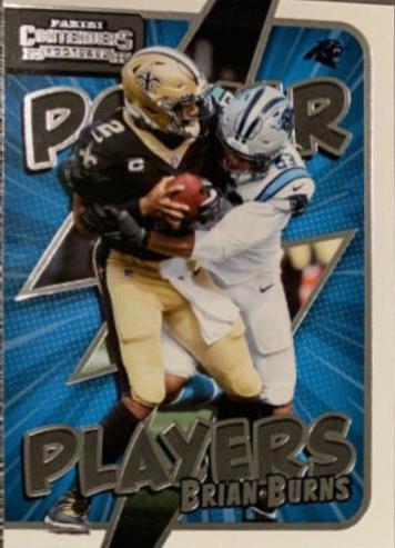 Brian Burns #PWR-BBU Football Cards 2022 Panini Contenders Power Players