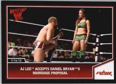 AJ Lee Accepts Daniel Bryan's Marriage Proposal #26 Wrestling Cards 2013 Topps Best of WWE