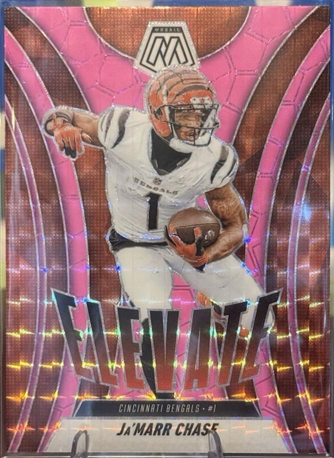 2025 Panini Mosaic Elevate Ja'Marr Chase [Mosaic Pink Fluorescent] #14 card