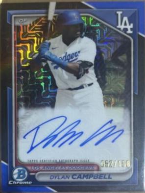 Dylan Campbell [Blue Mojo Refractor] #BMA-DCA Prices | 2024 Bowman ...
