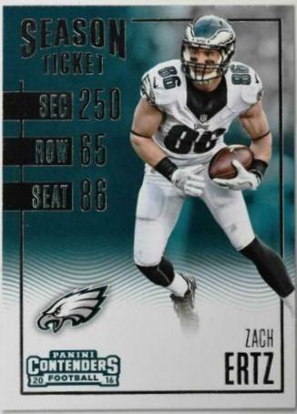 Zach Ertz #7 Football Cards 2016 Panini Contenders