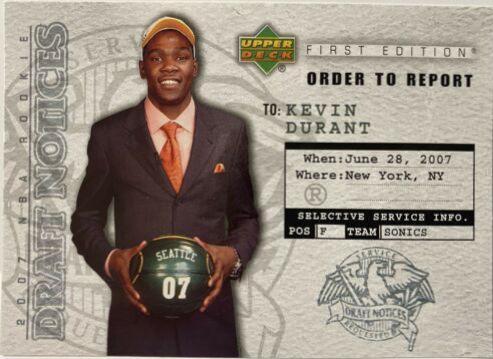 Kevin Durant #DN2 Basketball Cards 2007 Upper Deck First Edition Draft Notices