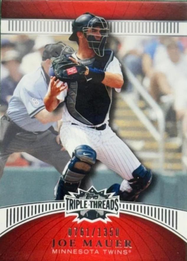 Joe Mauer #105 Baseball Cards 2010 Topps Triple Threads