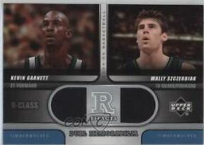Kevin Garnett / Wally Szxzerbiak #R2-GS Basketball Cards 2004 Upper Deck R-Class R-Tifacts Dual Memorabilia