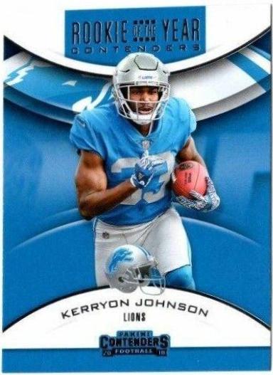 Kerryon Johnson Football Cards 2018 Panini Contenders Rookie of the Year