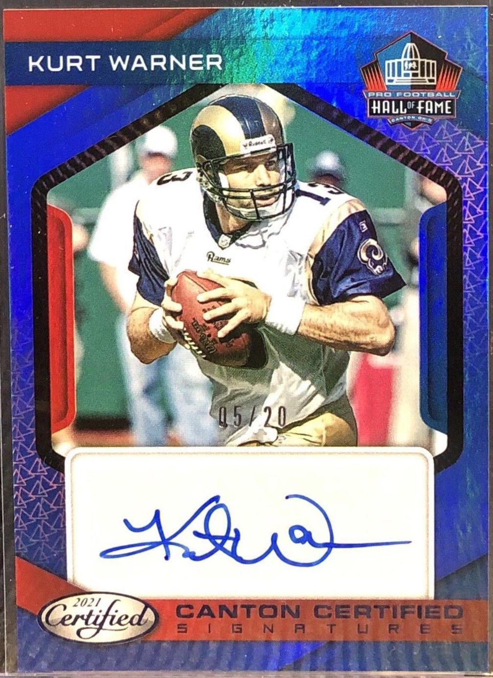Kurt Warner #CC-KW Football Cards 2021 Panini Certified Canton Signatures