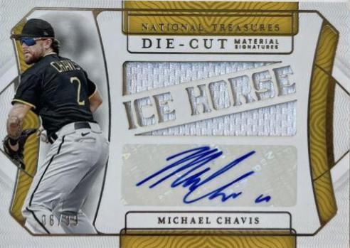 Michael Chavis #DCMS-MC Baseball Cards 2022 Panini National Treasures Die Cut Material Signatures