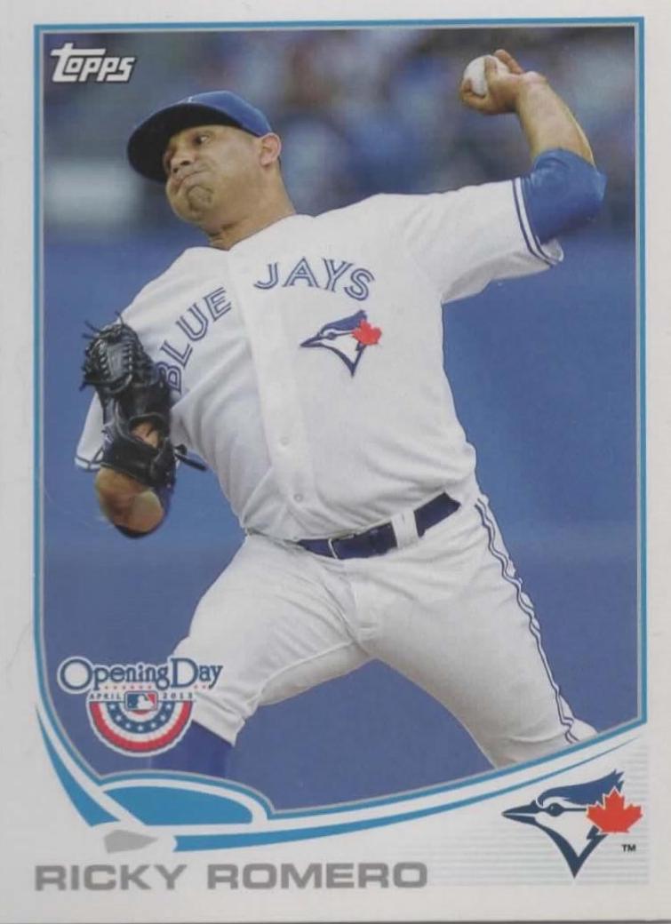 Ricky Romero #2 Baseball Cards 2013 Topps Opening Day