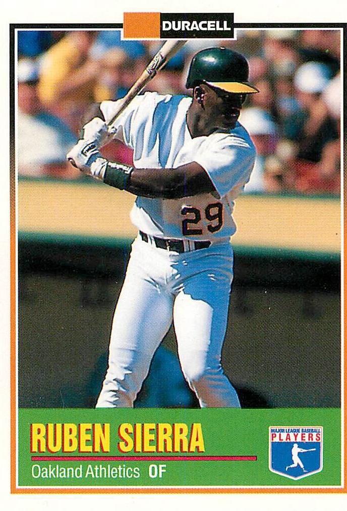 Ruben Sierra #6 Baseball Cards 1993 Duracell Power Players