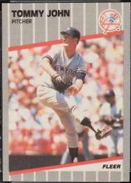 Tommy John #255 Baseball Cards 1989 Fleer