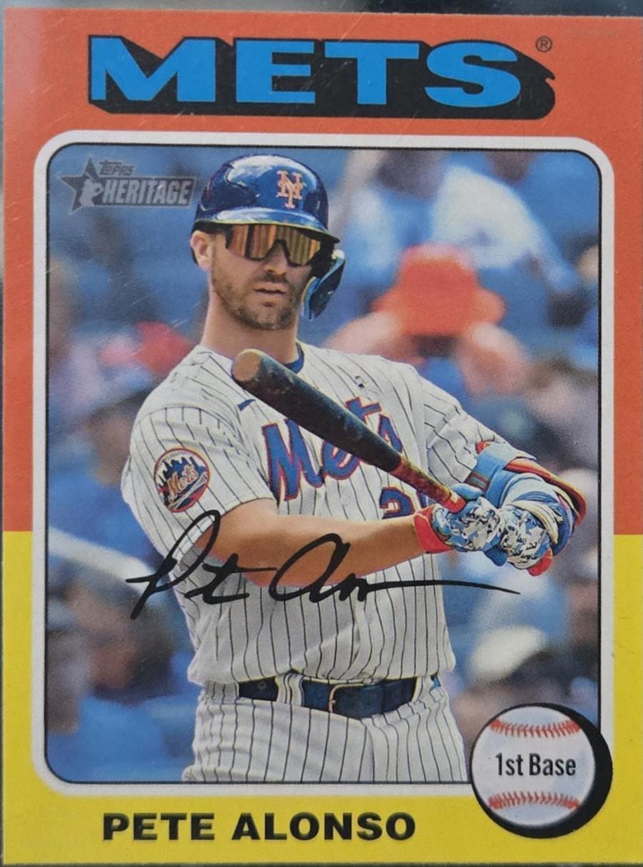 Pete Alonso #410 Baseball Cards 2024 Topps Heritage Color Swap