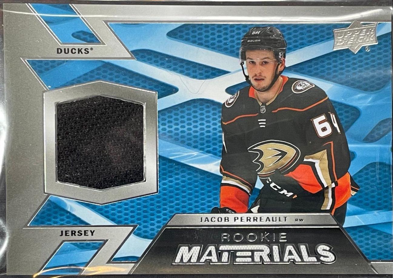 Jacob Perreault #RM-JP Hockey Cards 2022 Upper Deck Rookie Materials