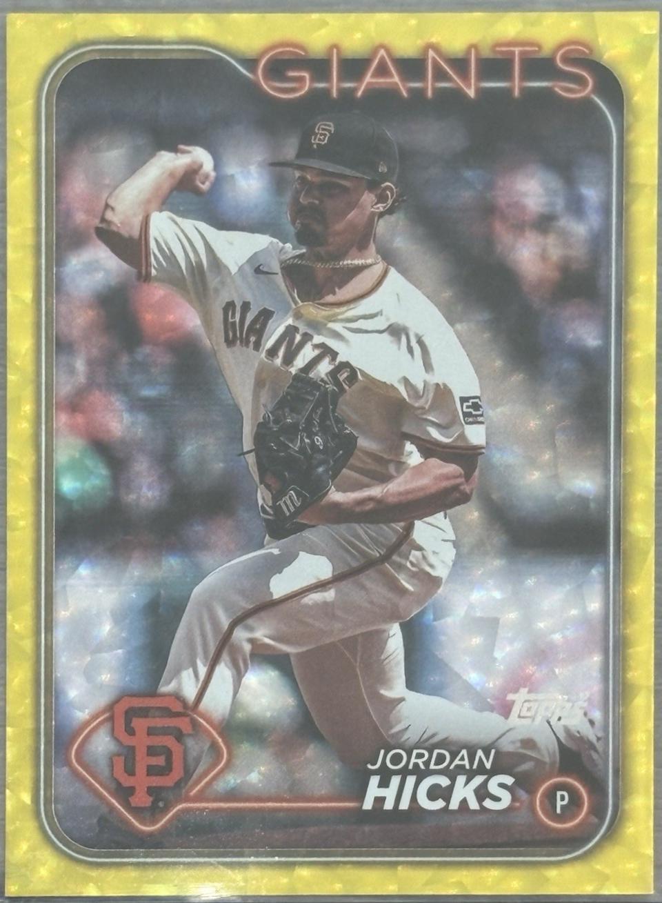 Jordan Hicks [Yellow Crackle Foilboard] #US287