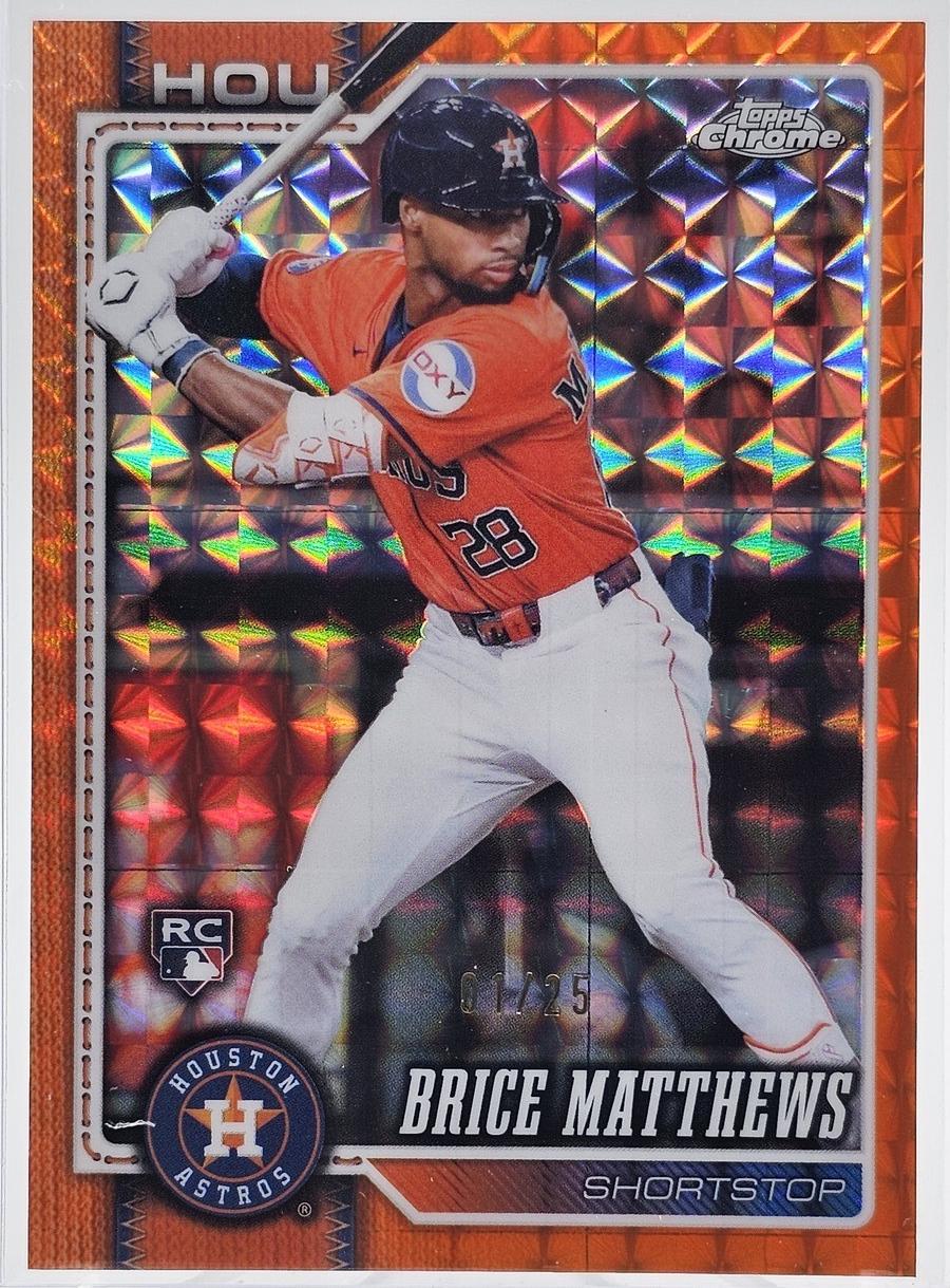 2026 Topps Chrome Brice Matthews [Orange Geometric Refractor] #169 card