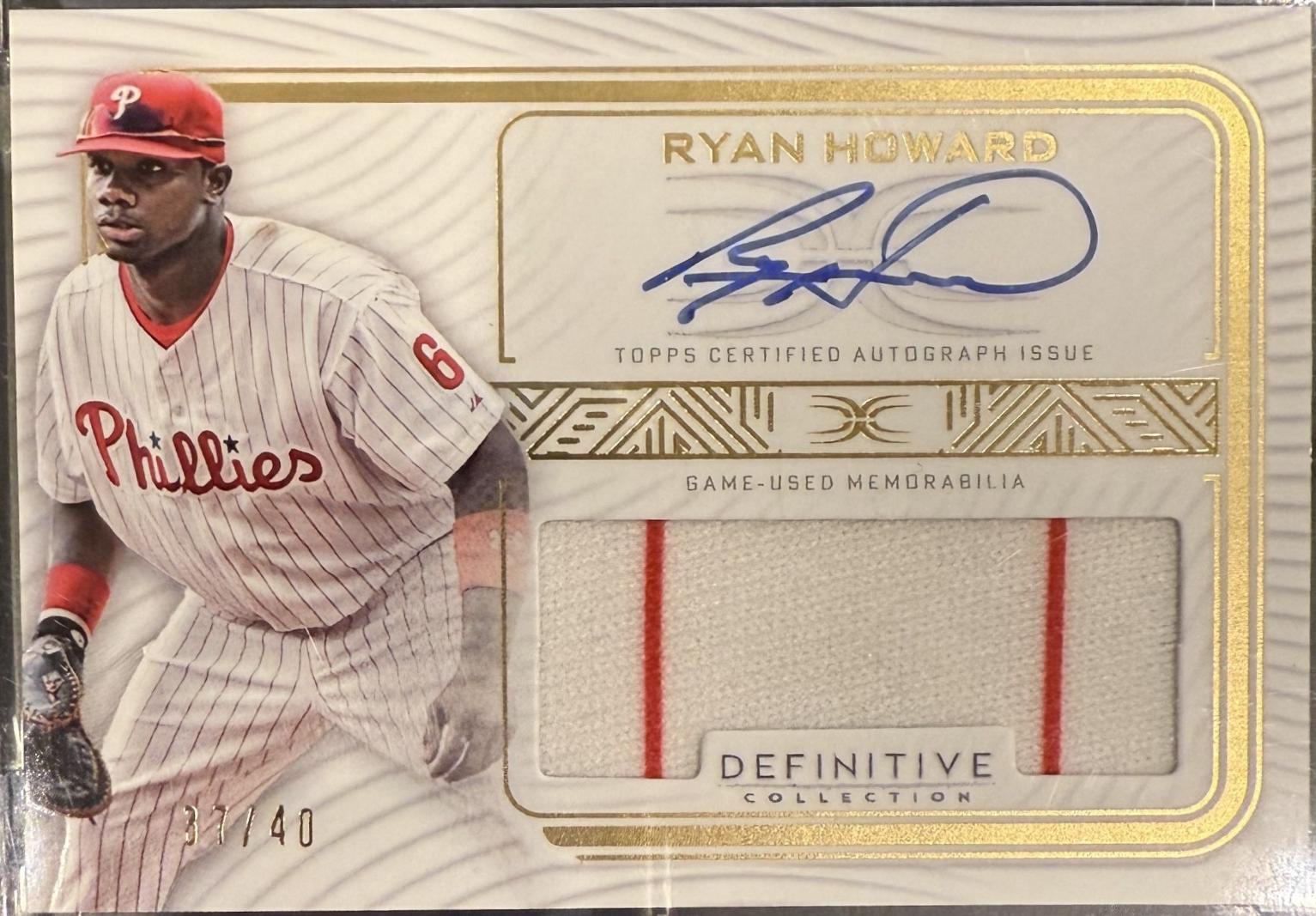 Ryan Howard #ARC-RH 2023 Topps Definitive Collection Baseball Autograph Relic