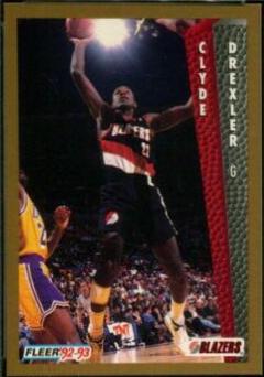 Clyde Drexler #186 Basketball Cards 1992 Fleer