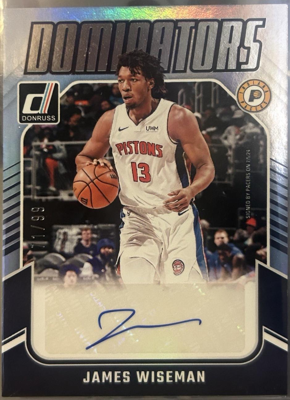 James Wiseman #9 Basketball Cards 2024 Panini Donruss Dominators Autograph