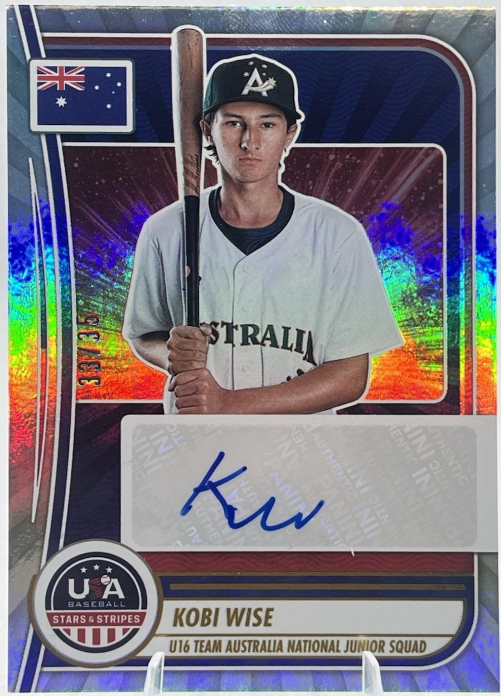 Kobi Wise #AUS-KW 2025 Panini Stars & Stripes Baseball Australia U-16 National Team Signatures