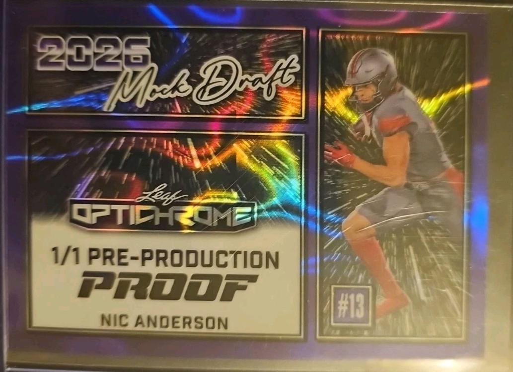 Nic Anderson #MB-16 2025 Leaf Optichrome 2026 Mock Draft Football