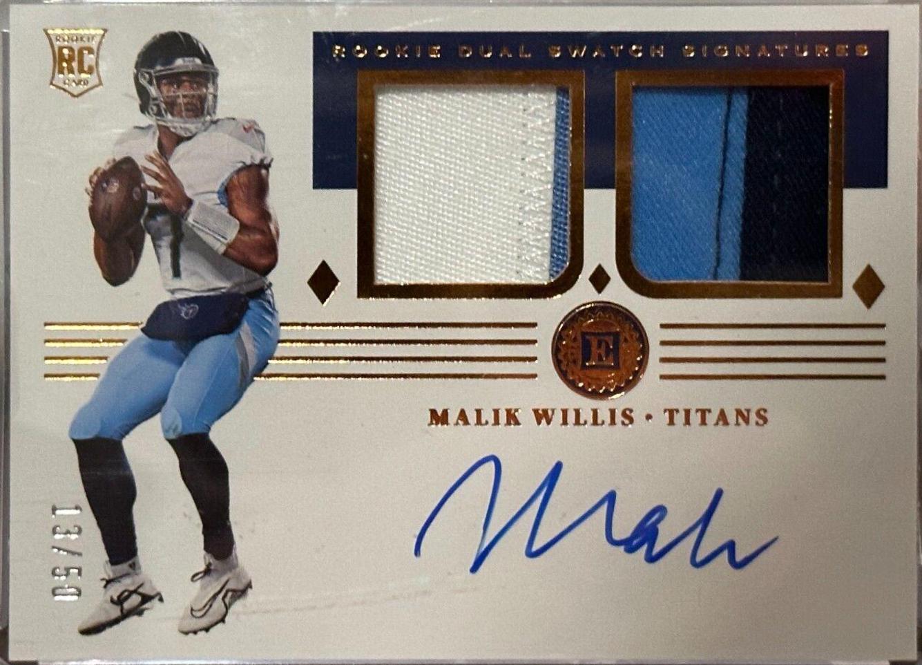 Malik Willis #122 2022 Panini Encased Football