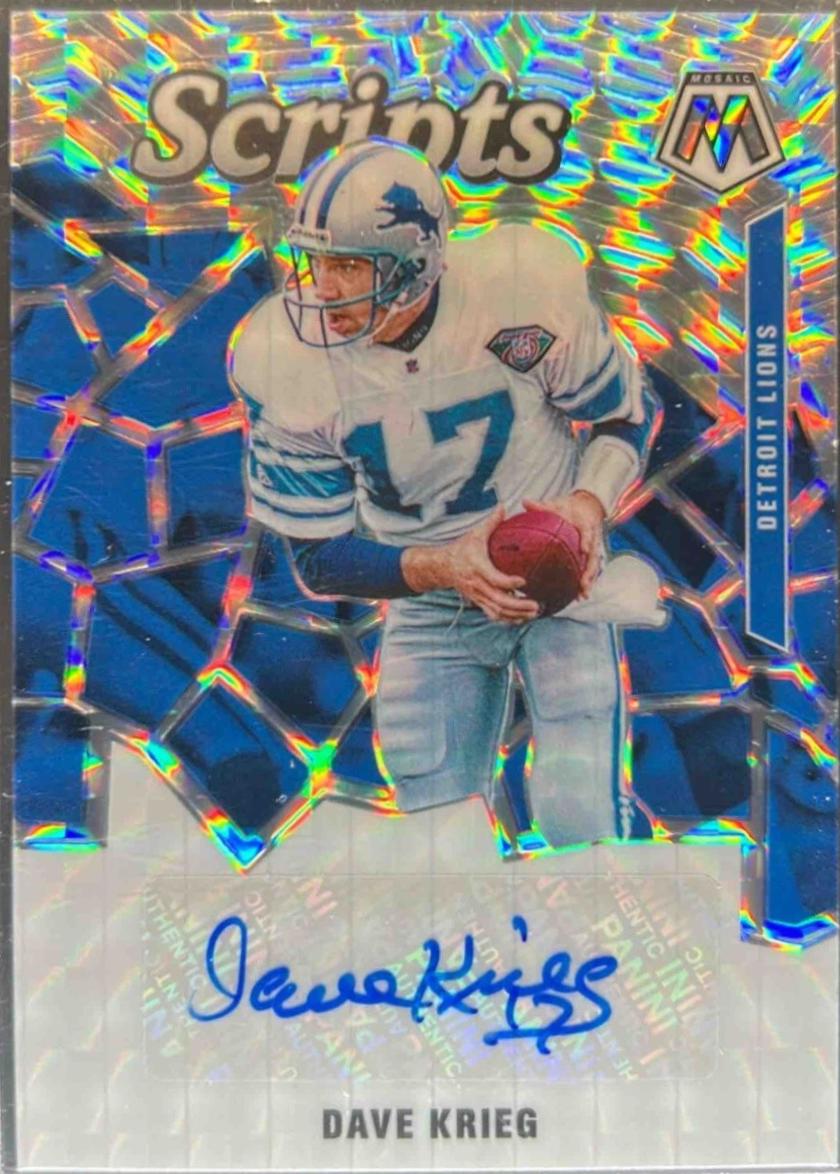 Dave Krieg #S12 2020 Panini Mosaic Football Scripts