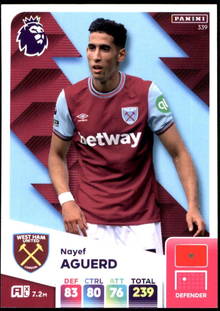 Nayef Aguerd #339 2025 Panini Adrenalyn XL Premier League