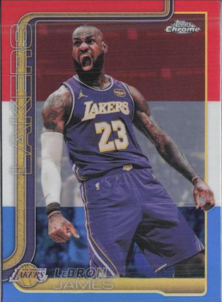 2025 Topps Chrome Update LeBron James [Red White Blue Refractor] #1 card
