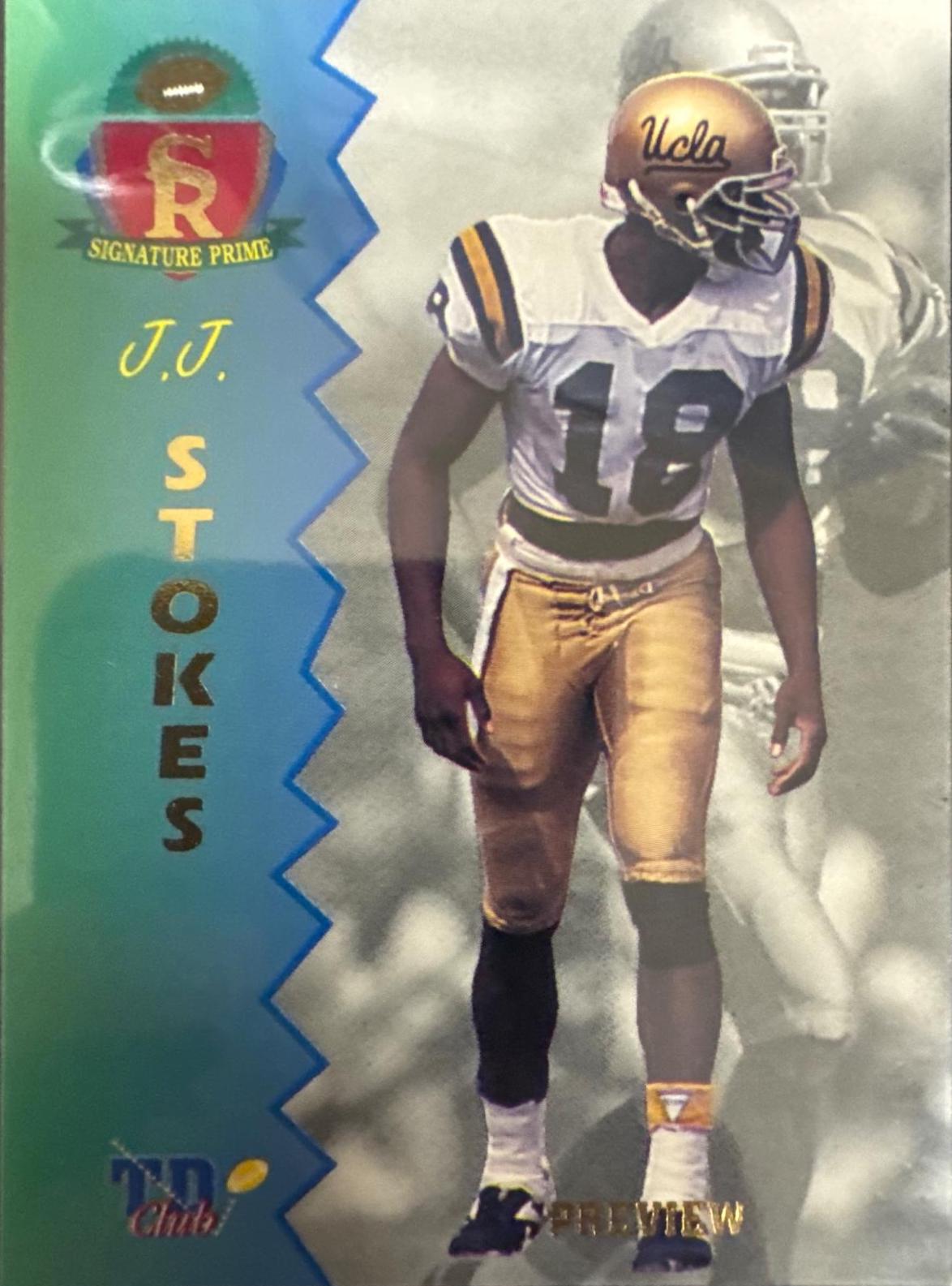 J.J. Stokes #P-4 1995 Signature Rookies Tetrad Sr Force Football