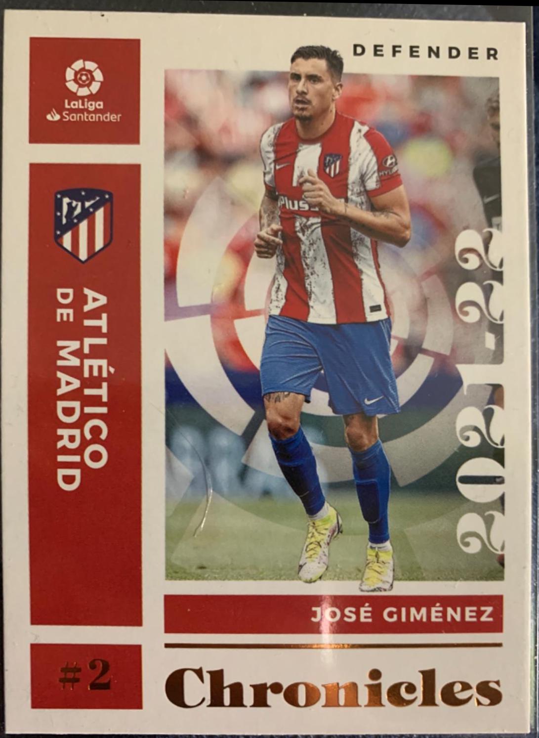 Jose Gimenez #4 Soccer Cards 2021 Panini Chronicles La Liga
