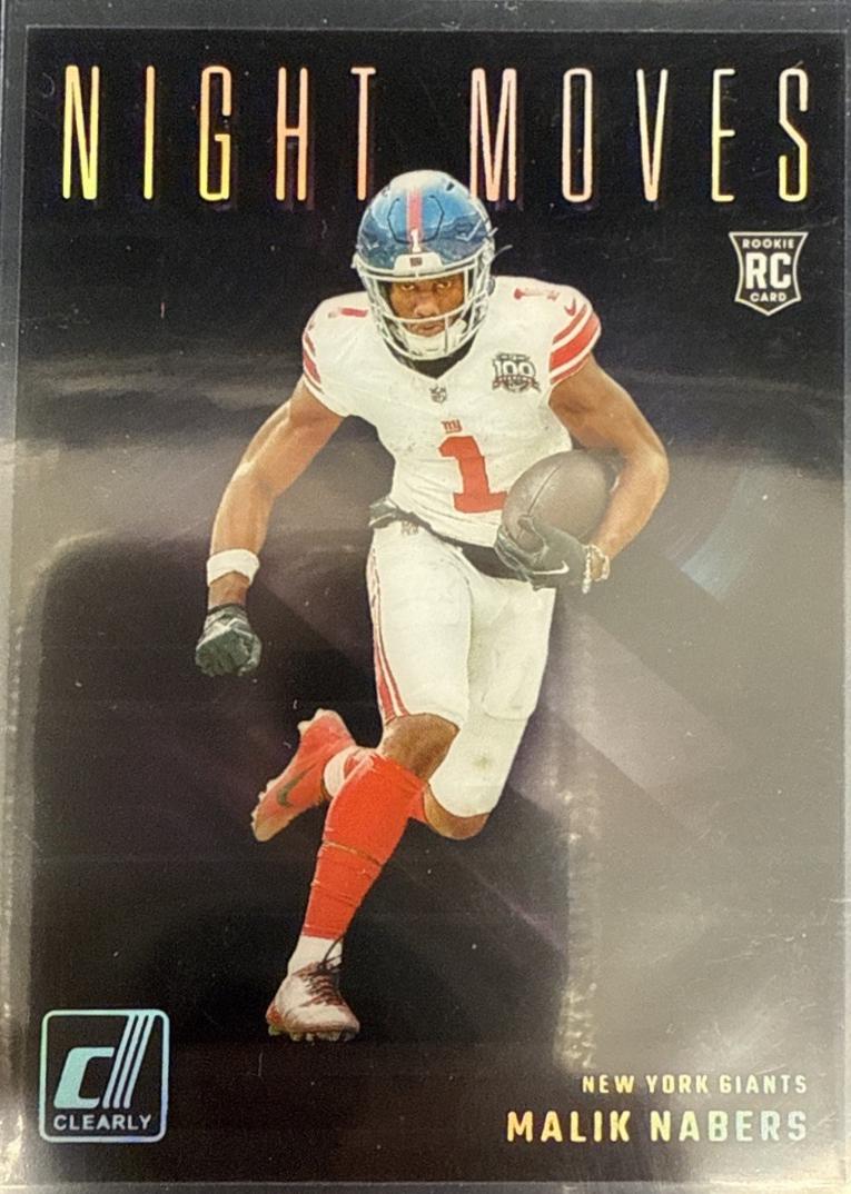 Malik Nabers #9 Football Cards 2024 Clearly Donruss Night Moves