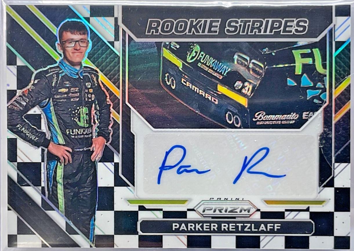 Parker Retzlaff #6 Racing Cards 2023 Panini Prizm NASCAR Rookie Stripes Signature