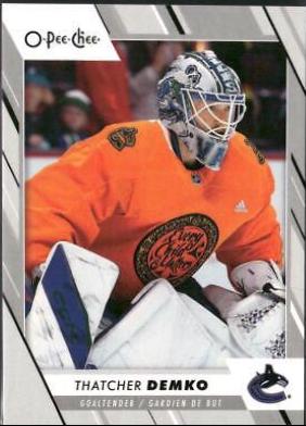Thatcher Demko #161 Hockey Cards 2023 O-Pee-Chee Pregame Warm-Up Jersey Photo