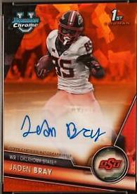 Jaden Bray #PA-JBR 2023 Bowman Chrome University Sapphire Prospect Autographs Football