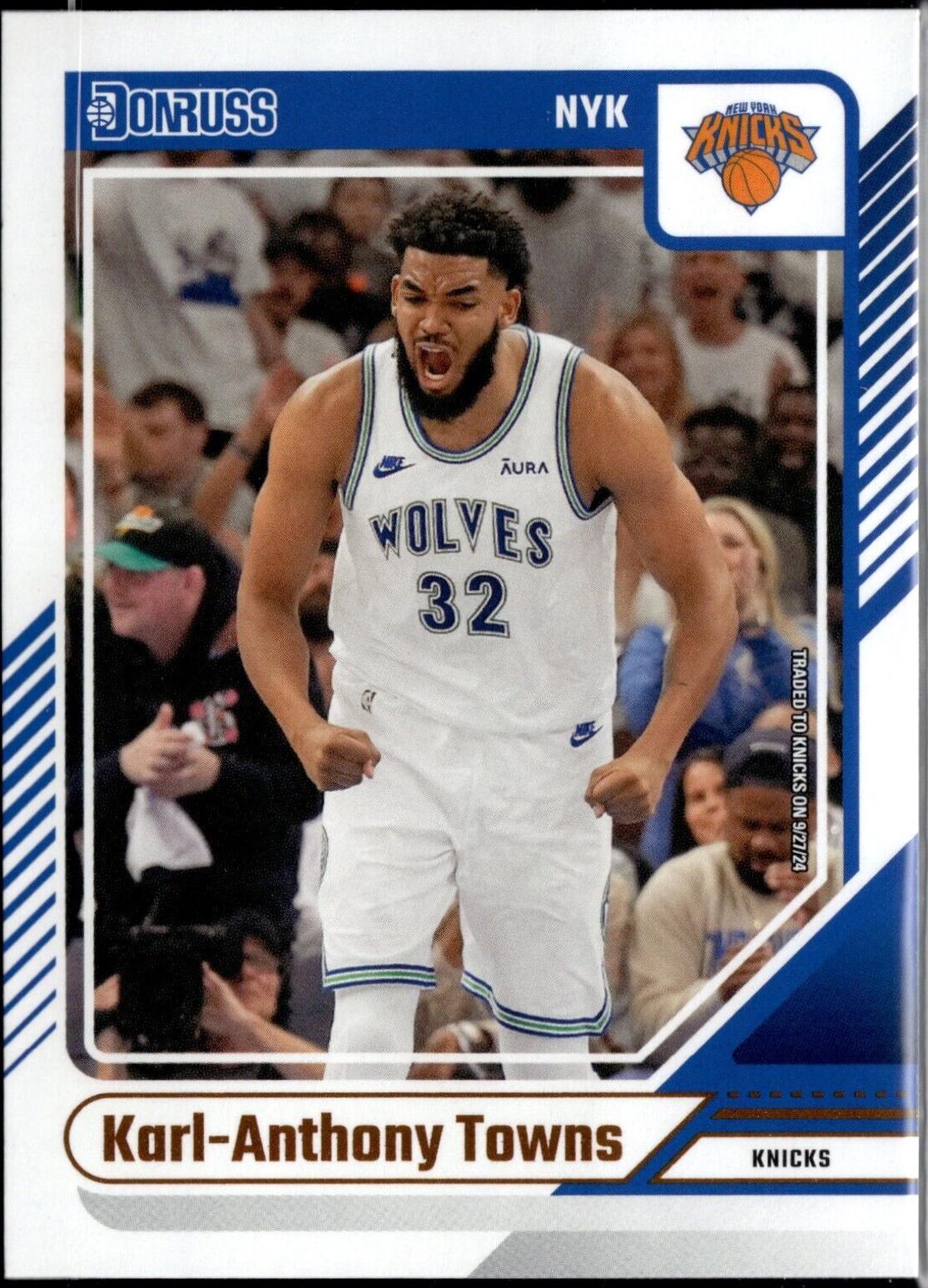 Karl-Anthony Towns #8 Basketball Cards 2024 Panini Donruss