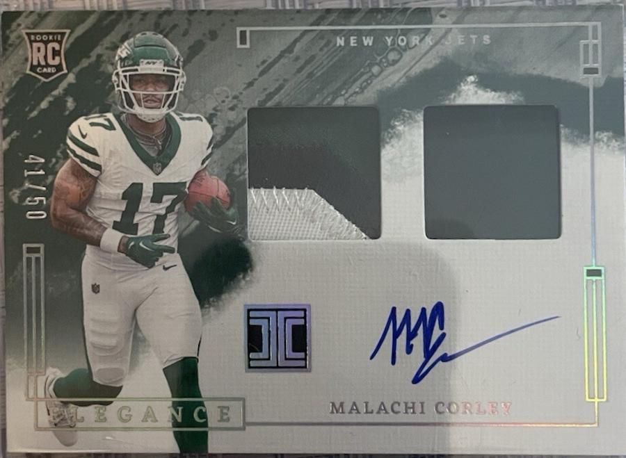 Malachi Corley #RHP-MCY 2024 Panini Impeccable Elegance Rookie Helmet And Patch Autograph Football