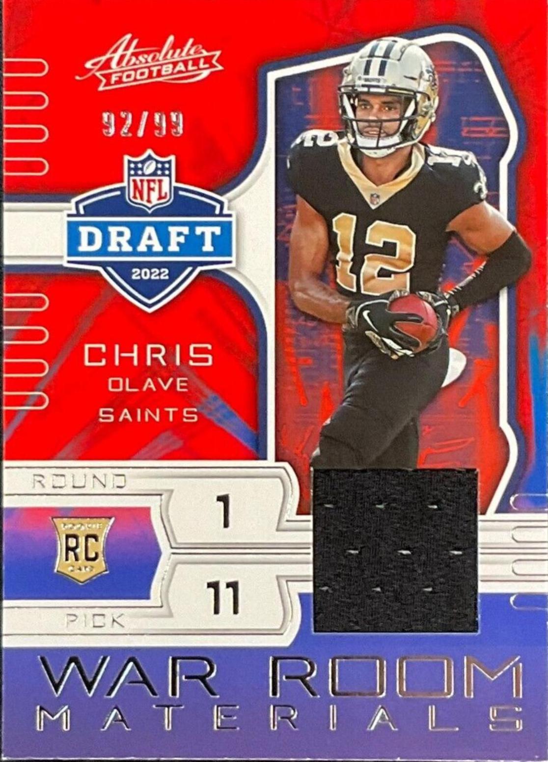 Chris Olave #9 Football Cards 2022 Panini Absolute War Room Materials