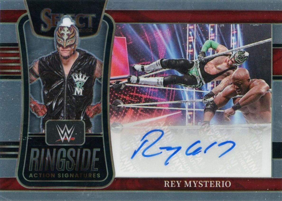 Rey Mysterio #RA-RMY Wrestling Cards 2022 Panini Select WWE Ringside Action Signatures