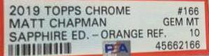 Matt Chapman #166 2019 Topps Chrome Sapphire Baseball