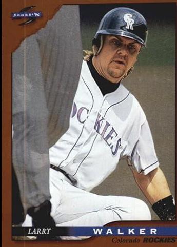 Larry Walker #13 Baseball Cards 1996 Score Dugout Collection