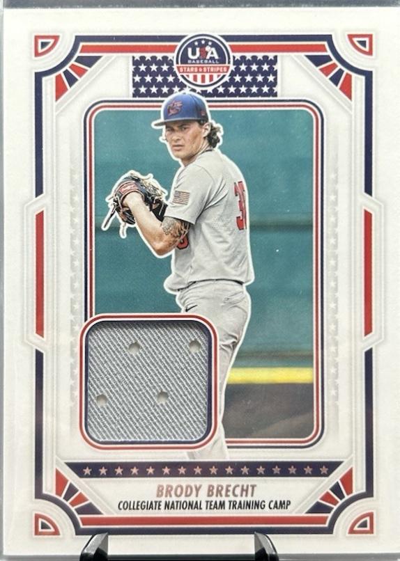 Brody Brecht #USA-BB Baseball Cards 2024 Panini Stars & Stripes USA Materials